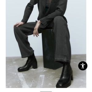 Elegant Zara Healed leather ankle boots
